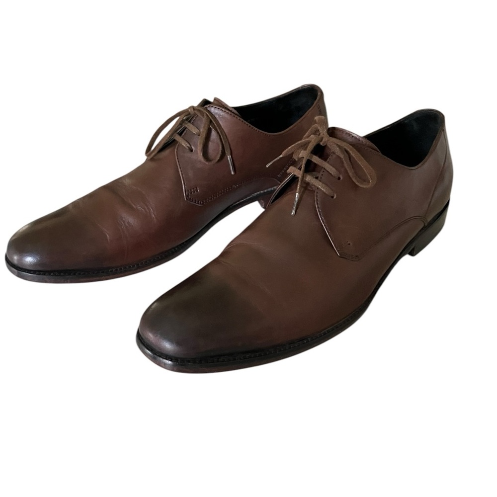 John Varvatos Luxe Oxford Brown Leather Plain Toe Dress Shoes Men’s Size 11 - Picture 5 of 16